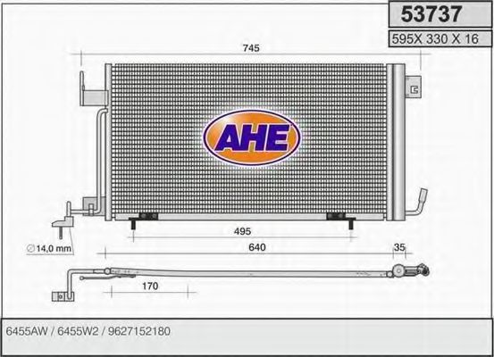 53737 AHE Condenser, air conditioning