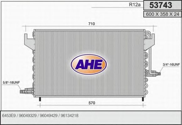 53743 AHE Radiator, engine cooling