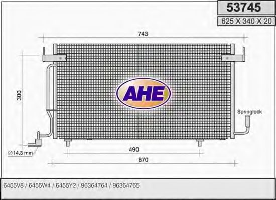 53745 AHE Condenser, air conditioning