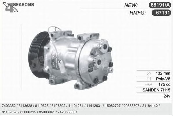 68191/A AHE Air Conditioning Compressor, air conditioning