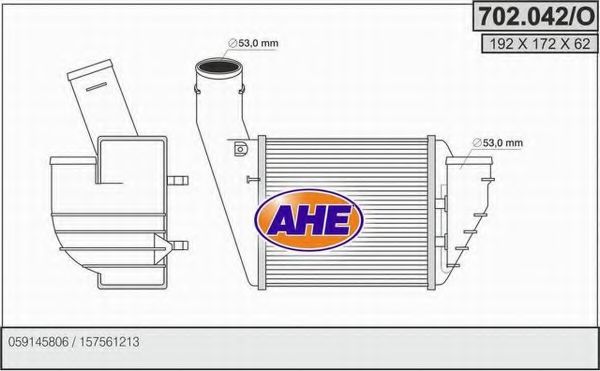 702.042/O AHE Air Supply Intercooler, charger