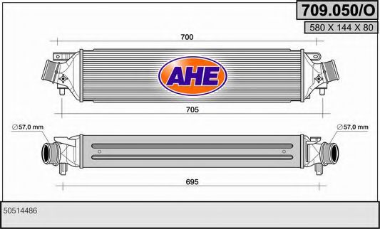 709.050/O AHE Air Supply Intercooler, charger