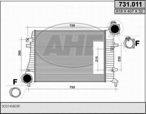731.011 AHE Cooling System Radiator, engine cooling