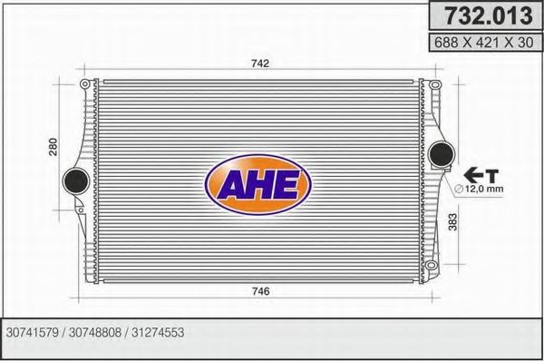732.013 AHE Cooling System Radiator, engine cooling