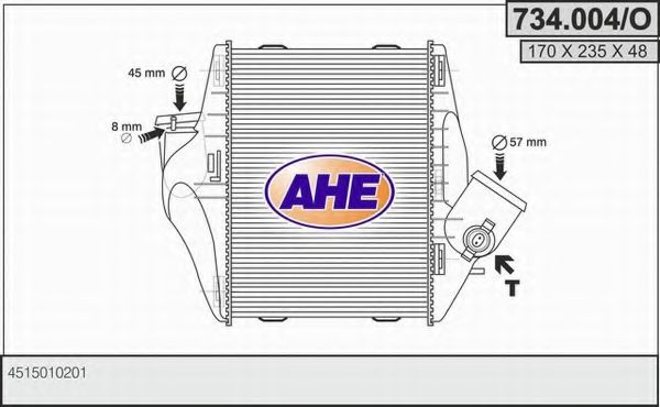 734.004/O AHE Air Supply Intercooler, charger