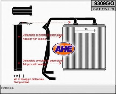 93095/O AHE Heat Exchanger, interior heating