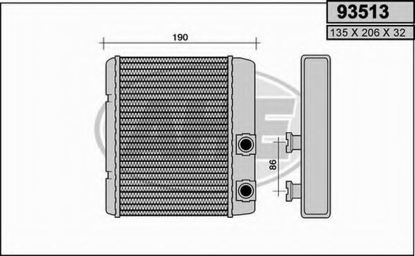 93513 AHE Heat Exchanger, interior heating