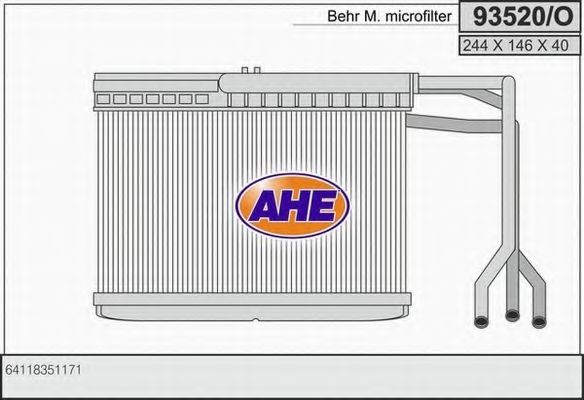 93520/O AHE Heating / Ventilation Heat Exchanger, interior heating
