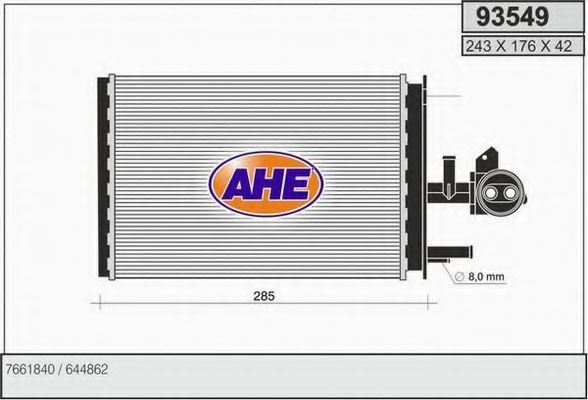 93549 AHE Heat Exchanger, interior heating