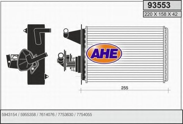 93553 AHE Heat Exchanger, interior heating