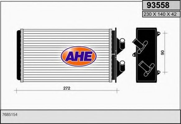 93558 AHE Heat Exchanger, interior heating