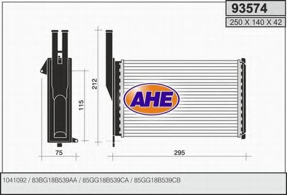93574 AHE Heat Exchanger, interior heating