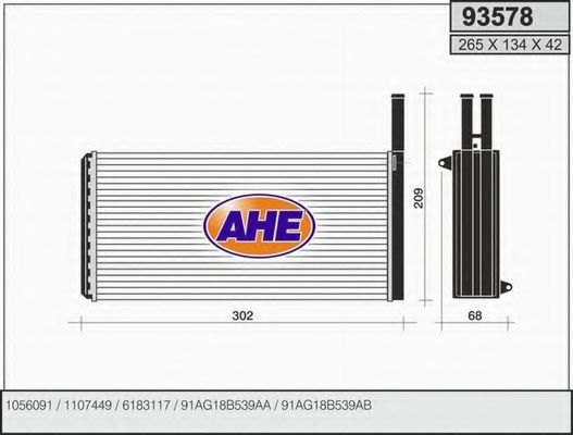 93578 AHE Heating / Ventilation Heat Exchanger, interior heating