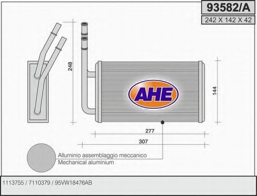 93582/A AHE Heat Exchanger, interior heating