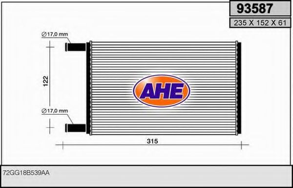 93587 AHE Heating / Ventilation Heat Exchanger, interior heating