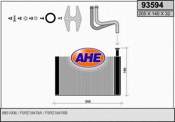 93594 AHE Heat Exchanger, interior heating