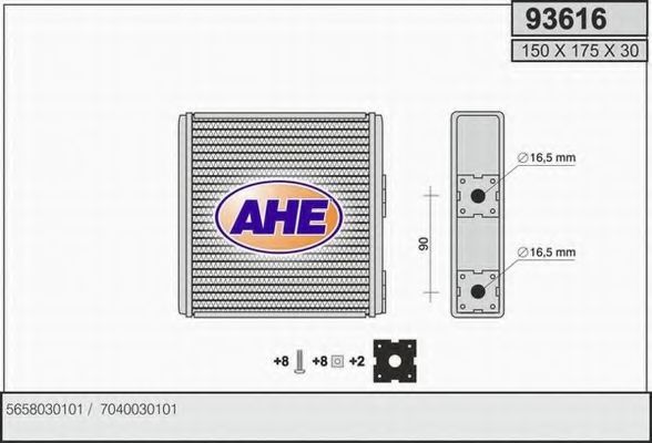 93616 AHE Radiator, engine cooling