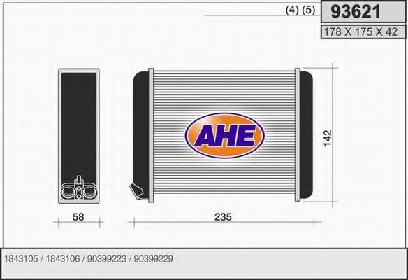 93621 AHE Heat Exchanger, interior heating