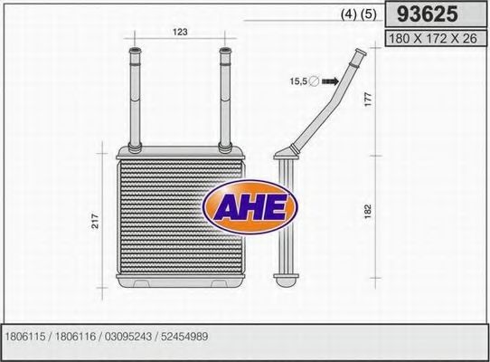 93625 AHE Heating / Ventilation Heat Exchanger, interior heating
