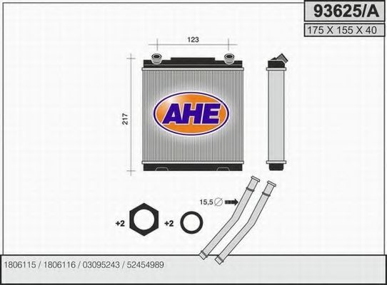 93625/A AHE Heat Exchanger, interior heating