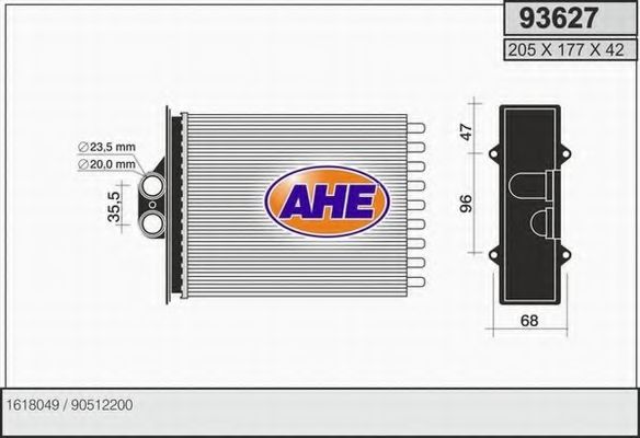93627 AHE Heating / Ventilation Heat Exchanger, interior heating