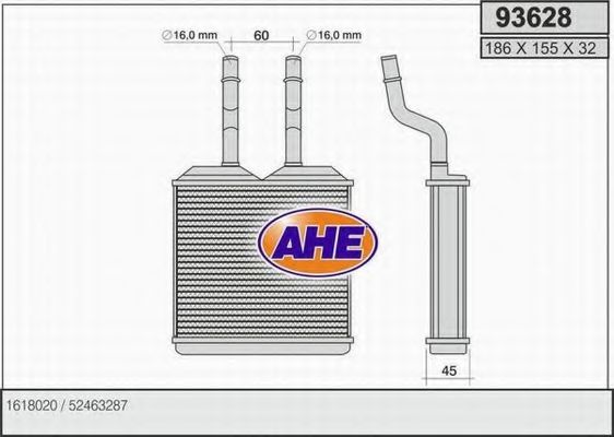 93628 AHE Heating / Ventilation Heat Exchanger, interior heating