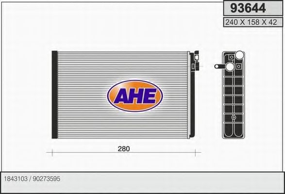 93644 AHE Heating / Ventilation Heat Exchanger, interior heating