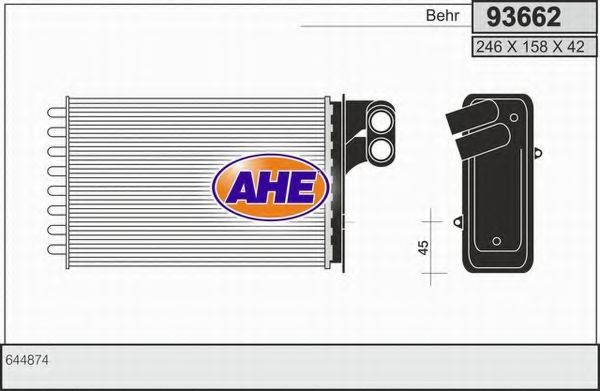 93662 AHE Heat Exchanger, interior heating