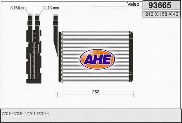 93665 AHE Heat Exchanger, interior heating