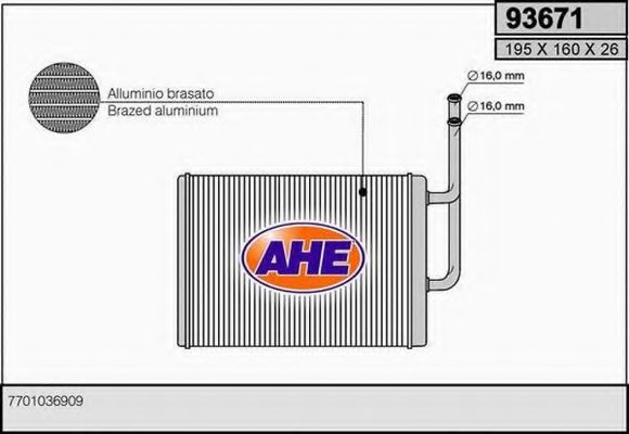 93671 AHE Heating / Ventilation Heat Exchanger, interior heating