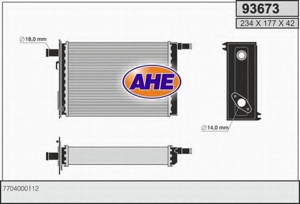 93673 AHE Heat Exchanger, interior heating
