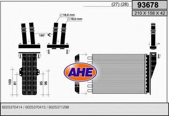 93678 AHE Heating / Ventilation Heat Exchanger, interior heating