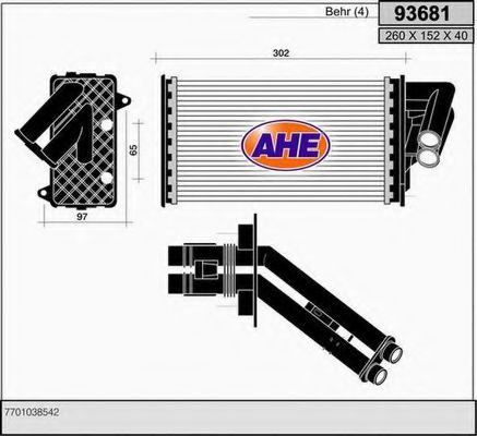 93681 AHE Heat Exchanger, interior heating