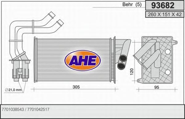 93682 AHE Heating / Ventilation Heat Exchanger, interior heating