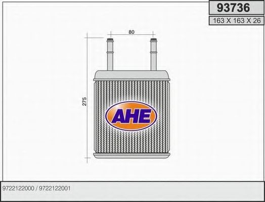 93736 AHE Heat Exchanger, interior heating