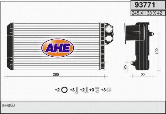 93771 AHE Heat Exchanger, interior heating