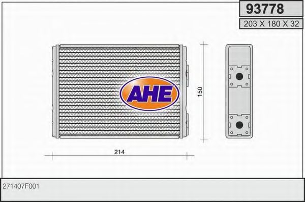 93778 AHE Heating / Ventilation Heat Exchanger, interior heating