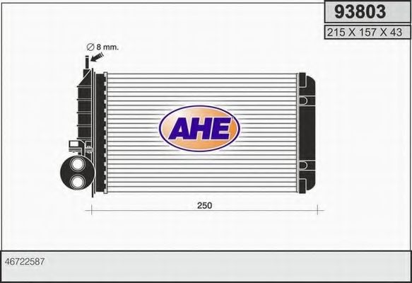 93803 AHE Heat Exchanger, interior heating