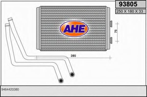 93805 AHE Heat Exchanger, interior heating