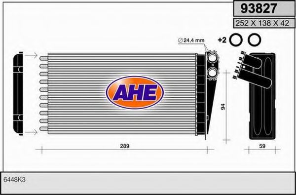 93827 AHE Heating / Ventilation Heat Exchanger, interior heating