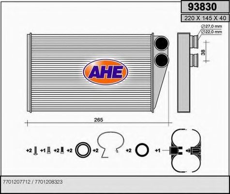 93830 AHE Heat Exchanger, interior heating