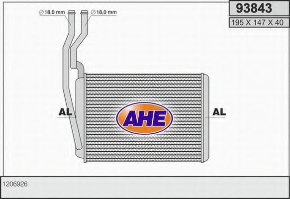 93843 AHE Heat Exchanger, interior heating