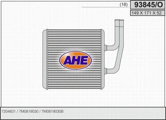 93845/O AHE Heat Exchanger, interior heating