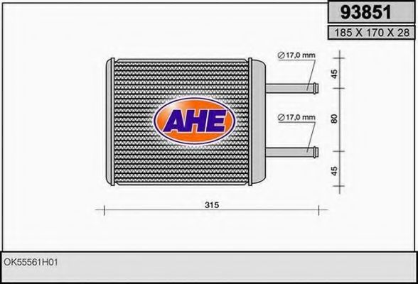 93851 AHE Heat Exchanger, interior heating