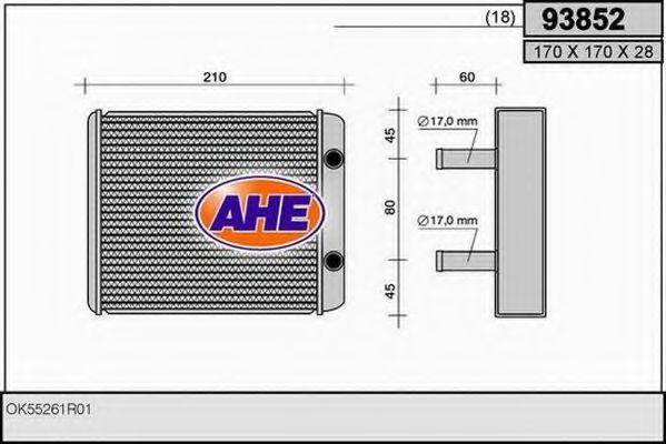 93852 AHE Heating / Ventilation Heat Exchanger, interior heating