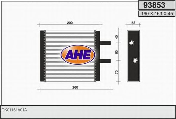 93853 AHE Heat Exchanger, interior heating