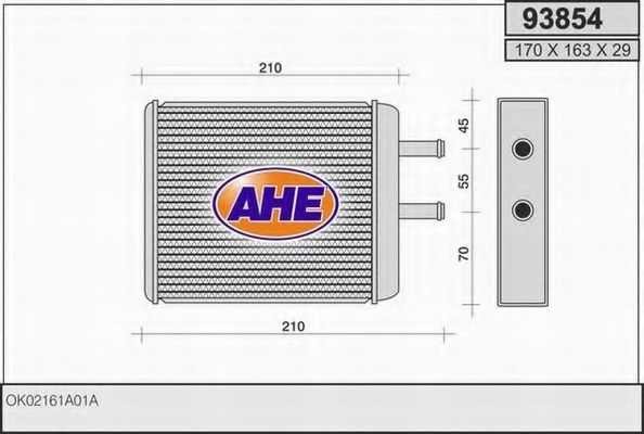 93854 AHE Heat Exchanger, interior heating