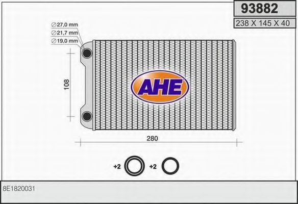 93882 AHE Heat Exchanger, interior heating