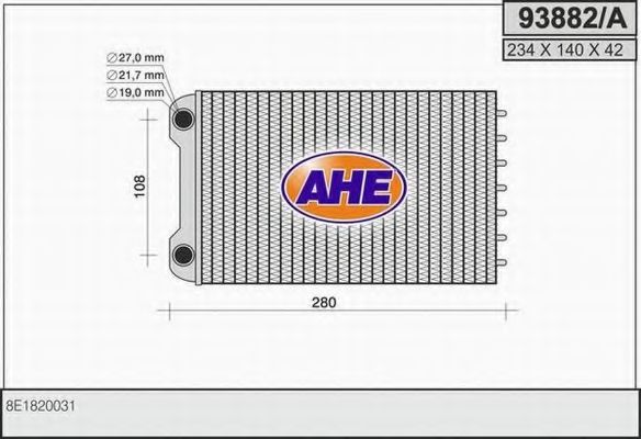 93882/A AHE Heating / Ventilation Heat Exchanger, interior heating