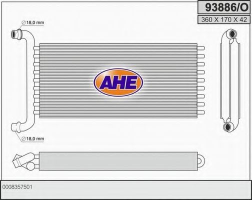93886/O AHE Отопление / вентиляция Теплообменник, отопление салона